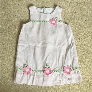 Florence Eiseman Pink and White Corduroy Dress